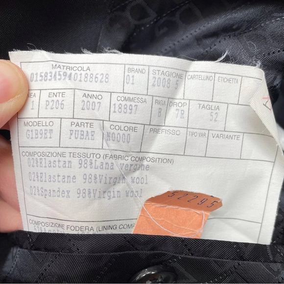 Dolce & Gabbana  Black Wool Blazer Sport Coat, IT 52 - Picture 8 of 9